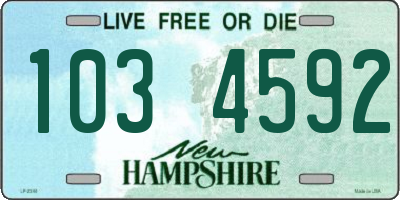 NH license plate 1034592