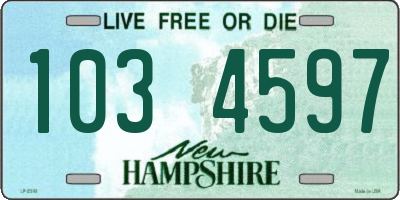 NH license plate 1034597