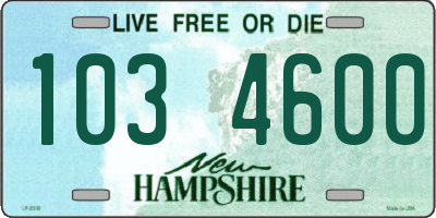 NH license plate 1034600