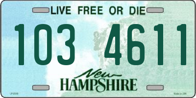 NH license plate 1034611