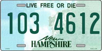 NH license plate 1034612
