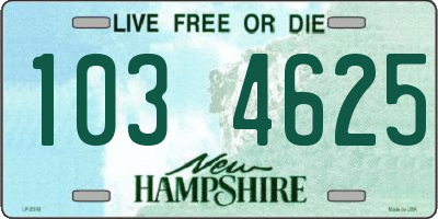 NH license plate 1034625