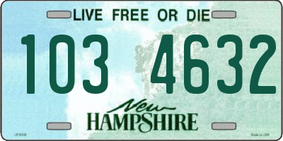 NH license plate 1034632