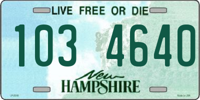 NH license plate 1034640