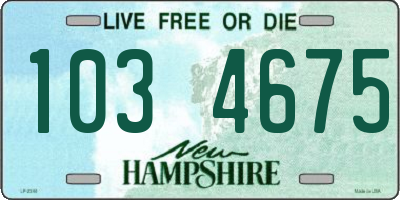 NH license plate 1034675