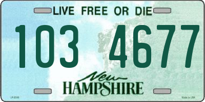 NH license plate 1034677
