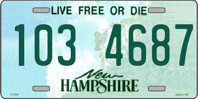 NH license plate 1034687