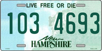 NH license plate 1034693