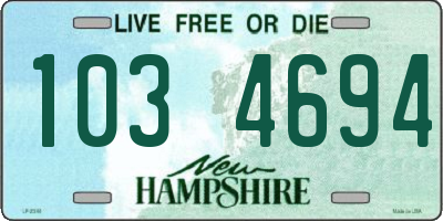 NH license plate 1034694