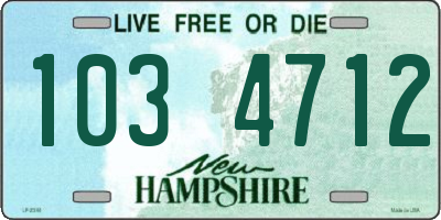 NH license plate 1034712