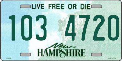 NH license plate 1034720
