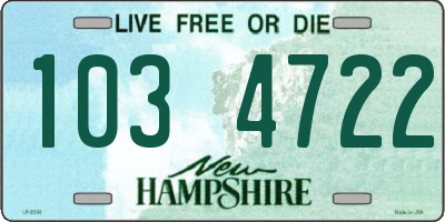 NH license plate 1034722