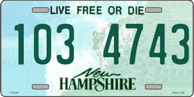 NH license plate 1034743