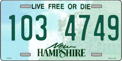 NH license plate 1034749