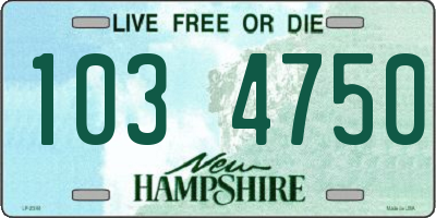 NH license plate 1034750