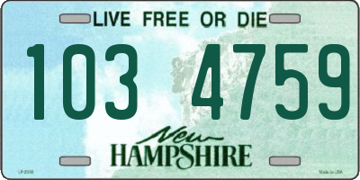 NH license plate 1034759