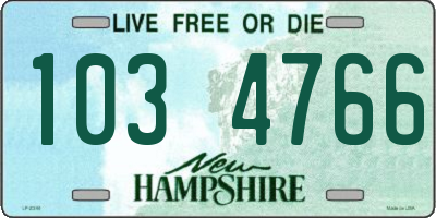 NH license plate 1034766