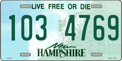 NH license plate 1034769