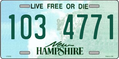 NH license plate 1034771