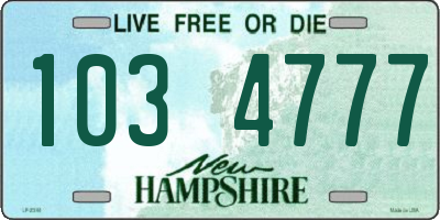 NH license plate 1034777