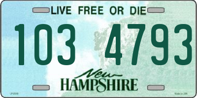 NH license plate 1034793