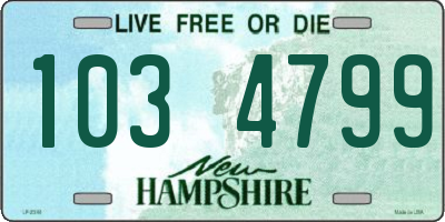 NH license plate 1034799