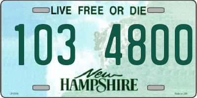 NH license plate 1034800
