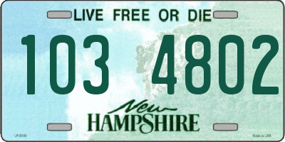 NH license plate 1034802
