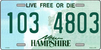 NH license plate 1034803