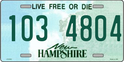NH license plate 1034804