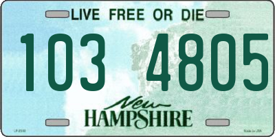NH license plate 1034805