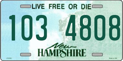 NH license plate 1034808