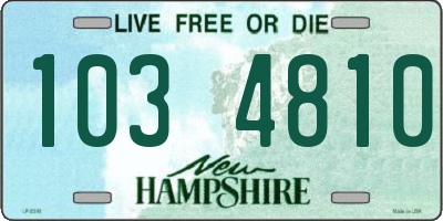 NH license plate 1034810