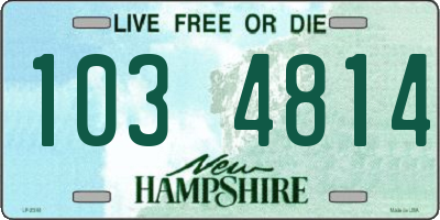 NH license plate 1034814