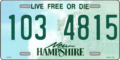 NH license plate 1034815