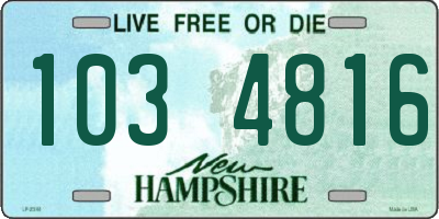 NH license plate 1034816