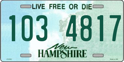 NH license plate 1034817