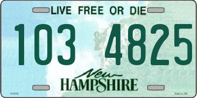 NH license plate 1034825