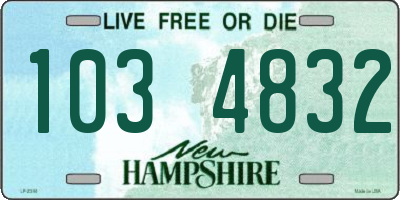 NH license plate 1034832