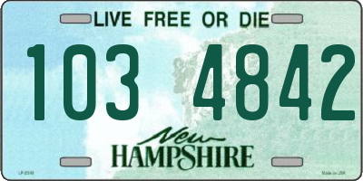 NH license plate 1034842