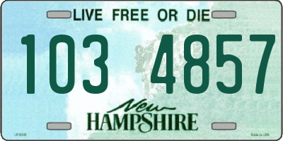 NH license plate 1034857