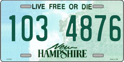 NH license plate 1034876