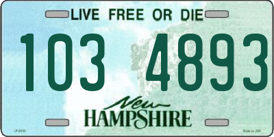 NH license plate 1034893