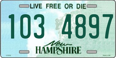 NH license plate 1034897