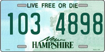 NH license plate 1034898