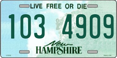 NH license plate 1034909