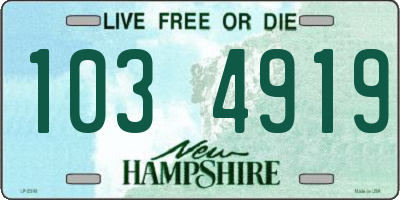 NH license plate 1034919