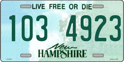 NH license plate 1034923