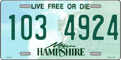 NH license plate 1034924