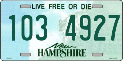 NH license plate 1034927